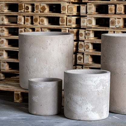 Aurella | Truffle – 70cm Extra Large Concrete Cylinder Planter