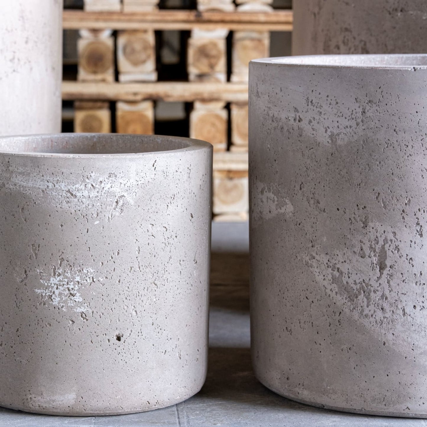 Aurella | Truffle – 70cm Extra Large Concrete Cylinder Planter