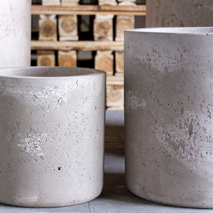 Aurella | Truffle – 70cm Extra Large Concrete Cylinder Planter