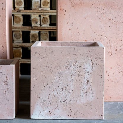 Cubrosa | Blushstone – 70cm Extra Large Concrete Cube Planter