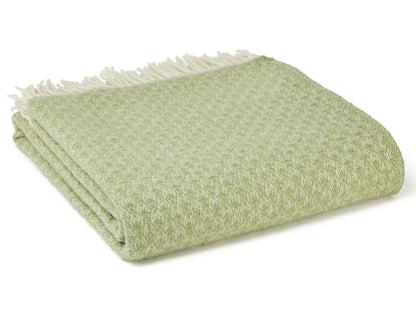 Isobel Crescent Pure New Wool Throw - Fern