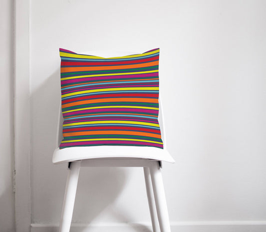 Rainbow Striped Design Cushion, Throw Pillow