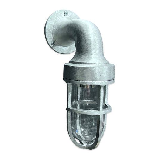 Shingham Bulkhead Outdoor & Garden Wall Light | Cast Raw Pewter