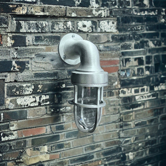 Shingham Bulkhead Outdoor & Garden Wall Light | Cast Raw Pewter