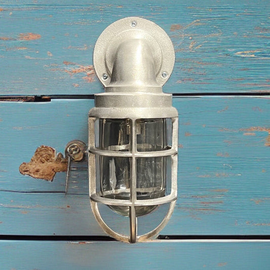 Raw Cast Pewter Bulkhead Outdoor & Bathroom Sconce Wall Light