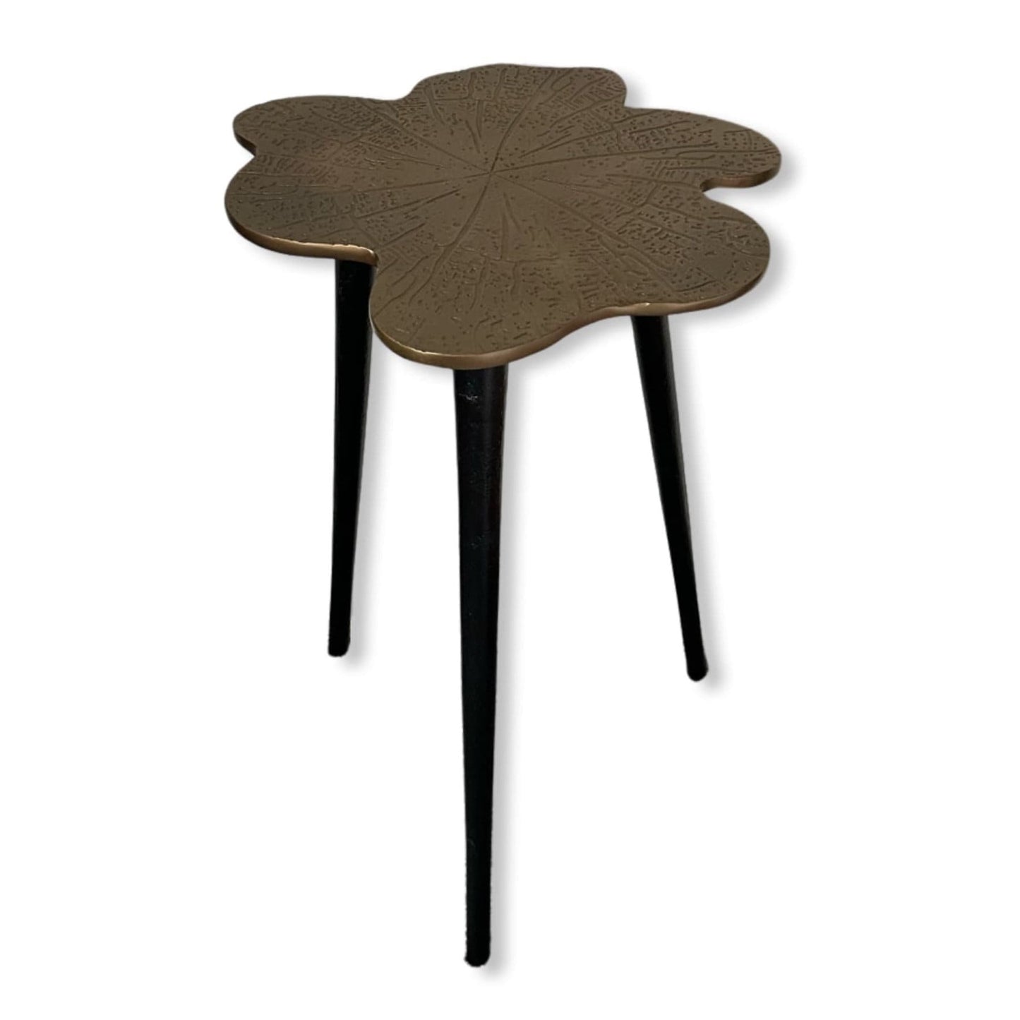 Bronze Brass Leaf Bedside Coffee Side Table