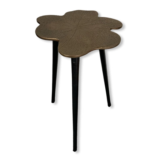 Bronze Brass Leaf Bedside Coffee Side Table