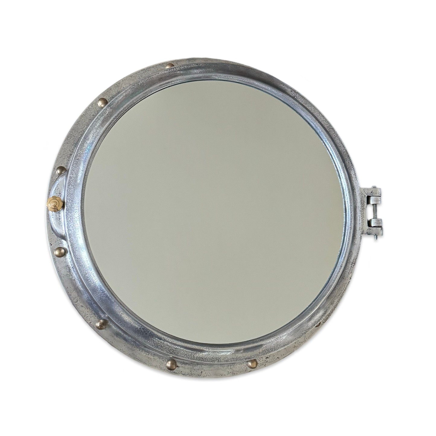 XL Porthole Mirror Solid Cast Nautical Industrial US Navy Deck