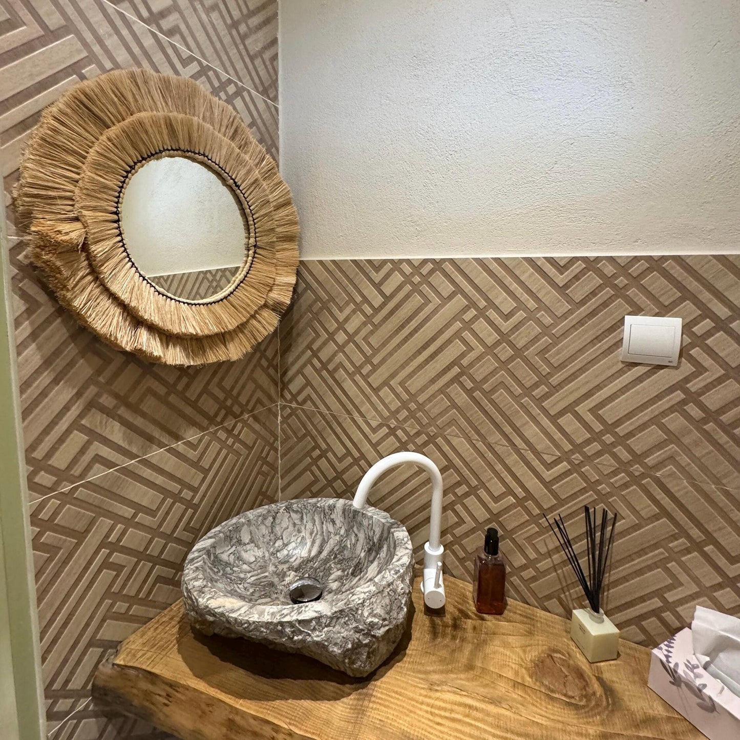 Handmade Round Wall Glass Mirror