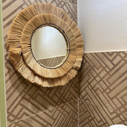Handmade Round Wall Glass Mirror