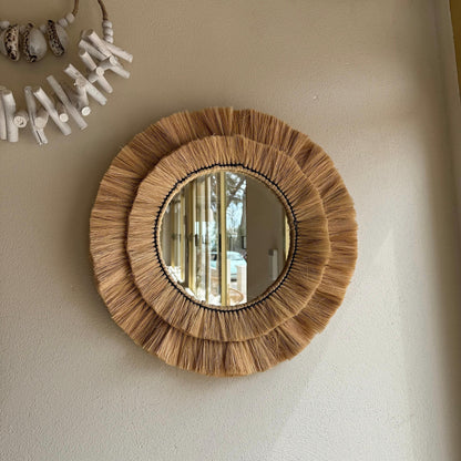 Handmade Round Wall Glass Mirror