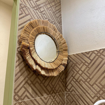 Handmade Round Wall Glass Mirror
