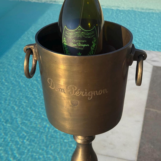 Dom Perignon Solid Cast Engraved Champagne Standing Ice Bucket