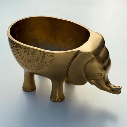 Elephant Planter Solid Cast Brass Metal Plant Pot