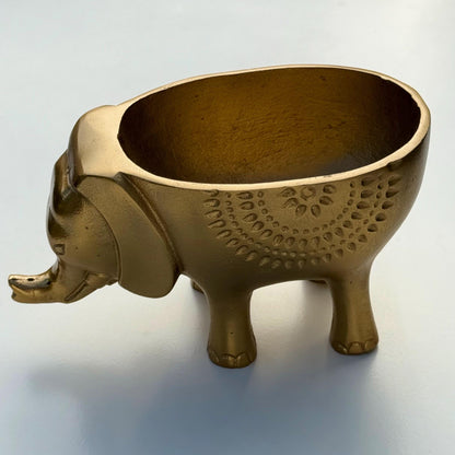 Elephant Planter Solid Cast Brass Metal Plant Pot