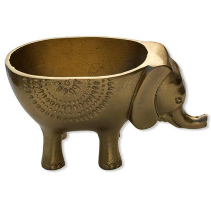 Elephant Planter Solid Cast Brass Metal Plant Pot