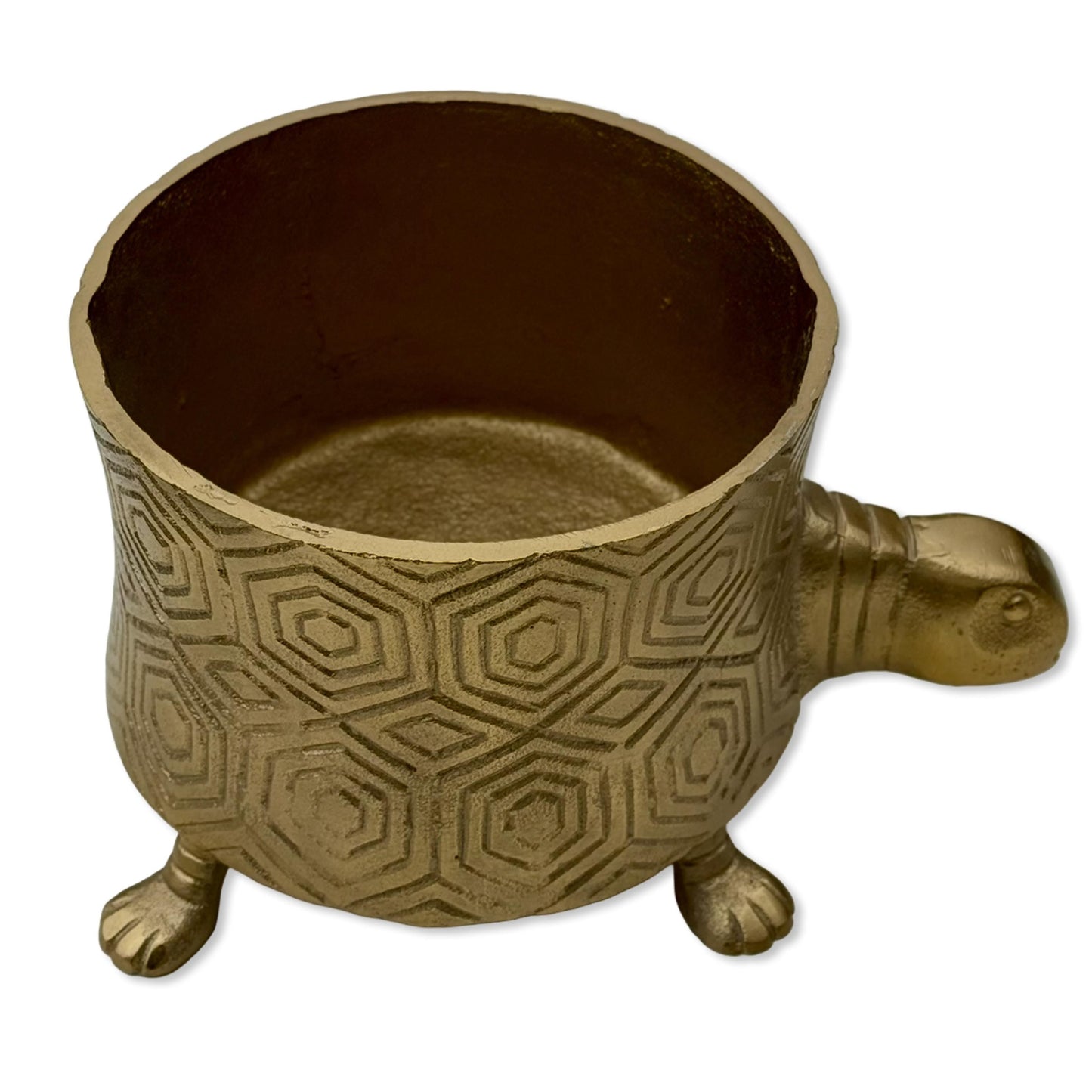 Turtoise Solid Cast Brass Metal Planter Pot