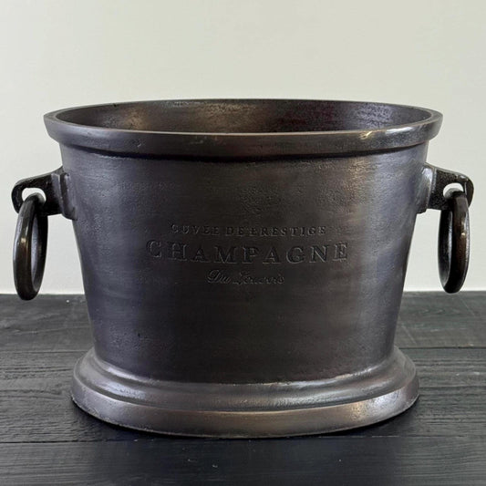 Black Copper ~ Great Gatsby ~ Solid Cast Engraved Champagne Ice Bucket