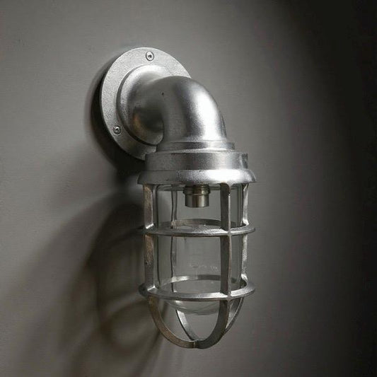 Raw Cast Pewter Bulkhead Outdoor & Bathroom Sconce Wall Light