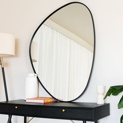 Izumi - Black Metal Irregular Pebble Mirror - 120cm x 90cm