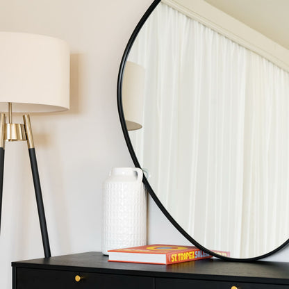 Izumi - Black Metal Irregular Pebble Mirror - 120cm x 90cm