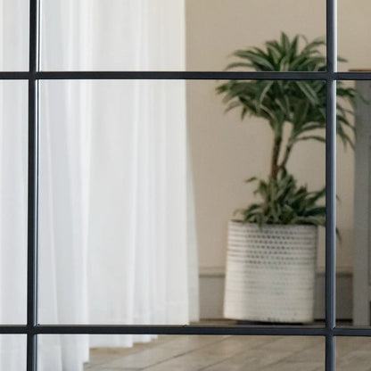 Kyō - Full Length Black Metal Rectangle Lattice Grid Mirror - 180cm x 105cm