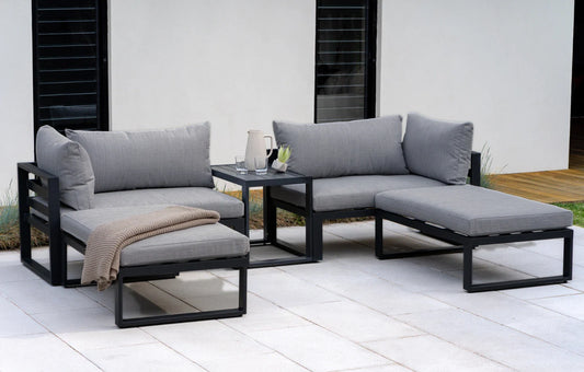 Santorini Grey 4 Seater Modular Aluminium Lounge Set