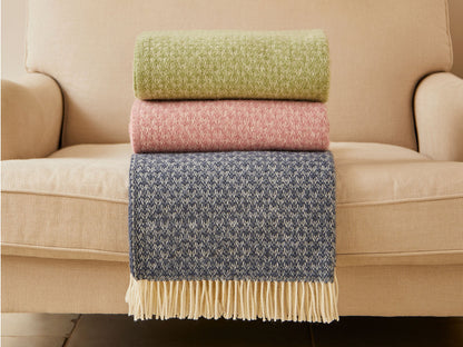 Isobel Crescent Pure New Wool Throw - Fern