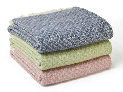 Isobel Crescent Pure New Wool Throw - Fern