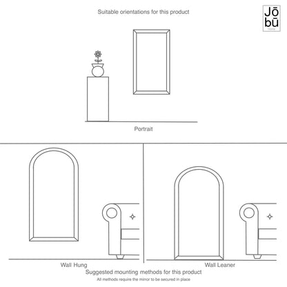 Tomi - Full Length Gold Metal Arched Lattice Window Mirror - 200cm x 120cm