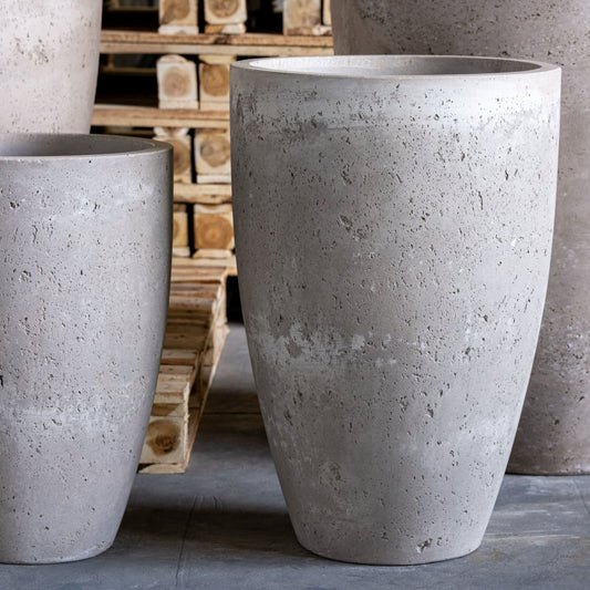 Vessara | Truffle – 75cm Extra Large Tall Concrete Planter