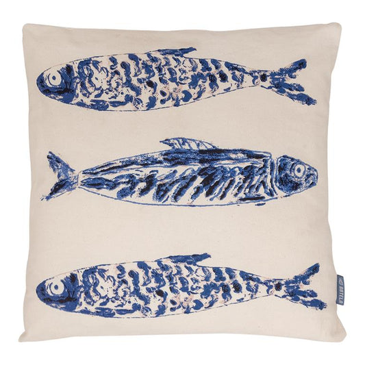 Ocean Blue Fish Square Cushion