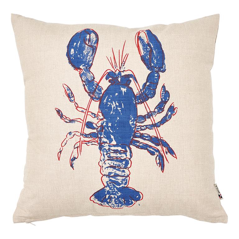 Blue Lobster Square Cushion