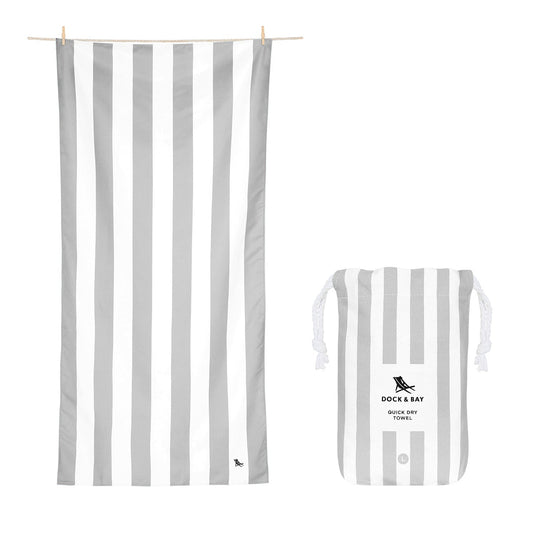 Dock and Bay Grey striped Beach Towel