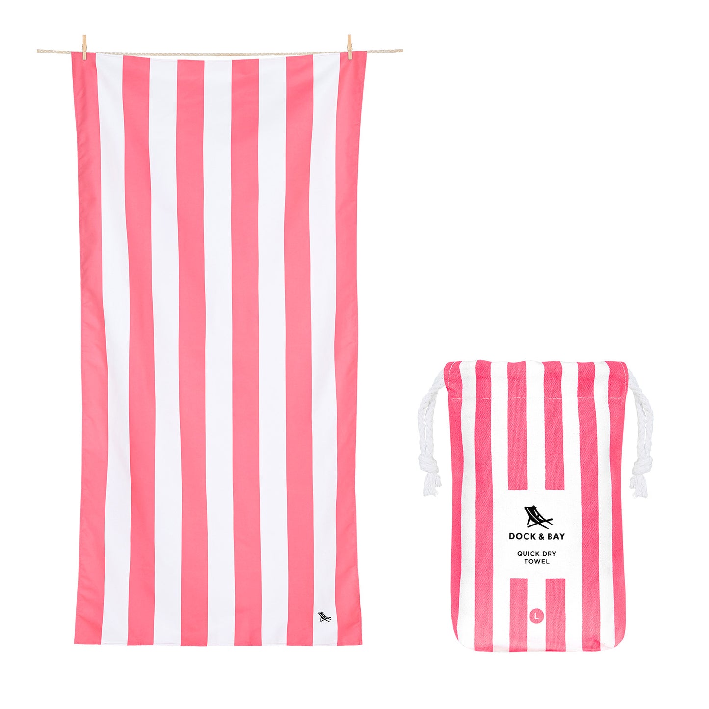 Large Quick Dry Beach Towel - Kuta Pink from Home and Bay