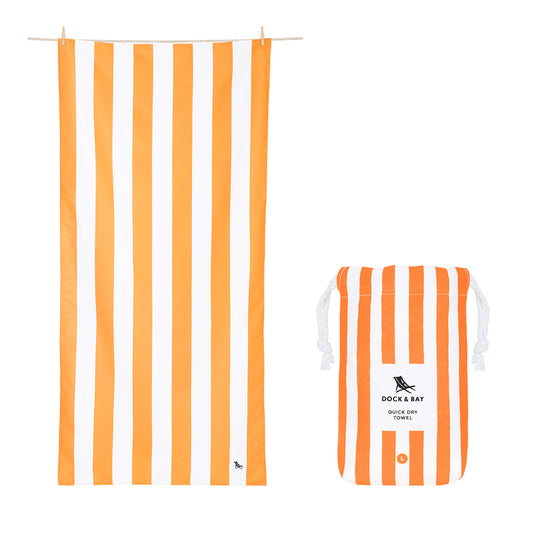 Large Quick Dry Beach Towel - Ipanema Orange from Home and Bay
