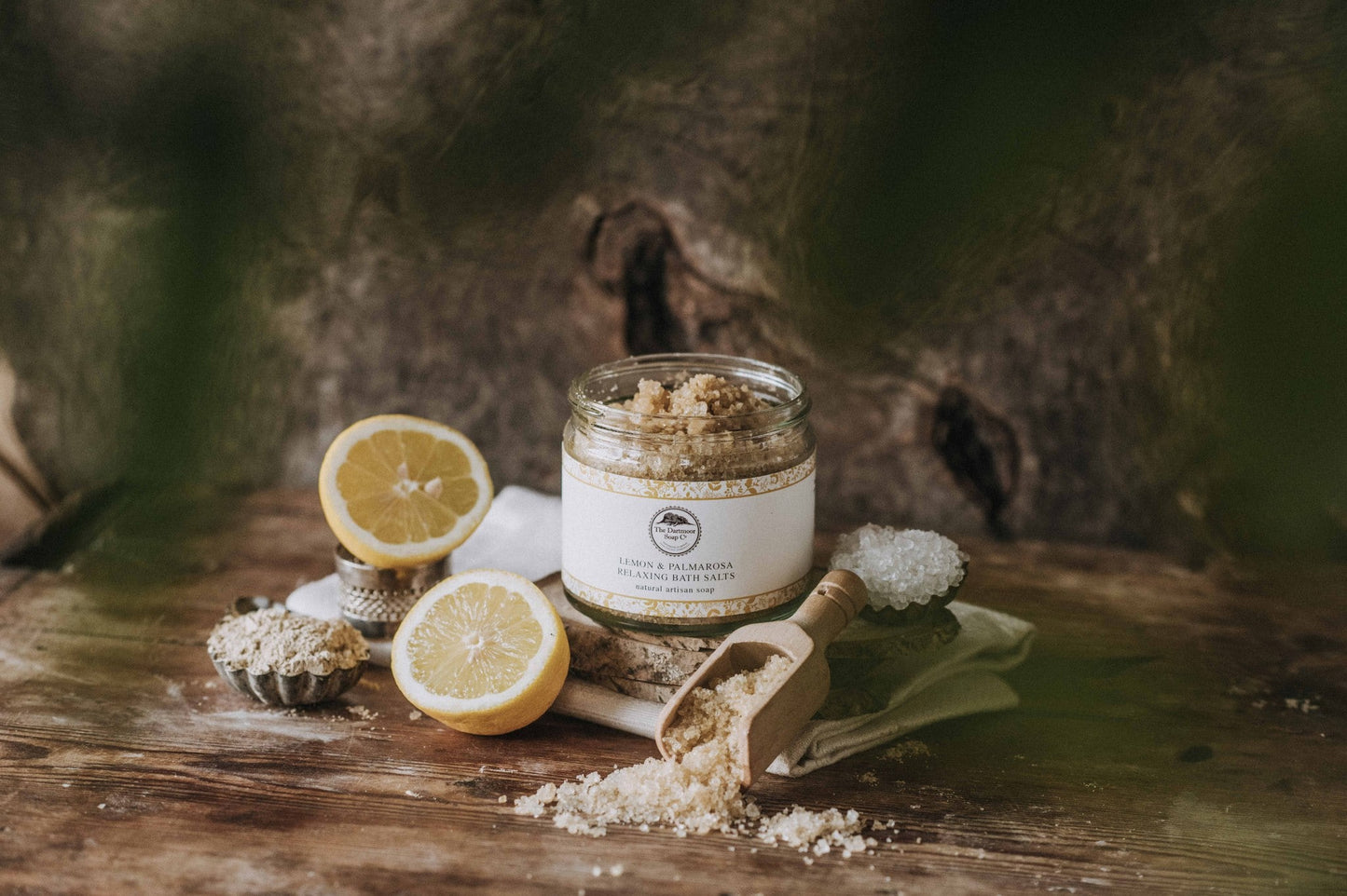 Lemon & Palmarosa Relaxing Bath Salts by Dartmoor Soap Co 