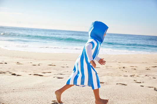 Kids Poncho in Bondi Blue Age 7-10