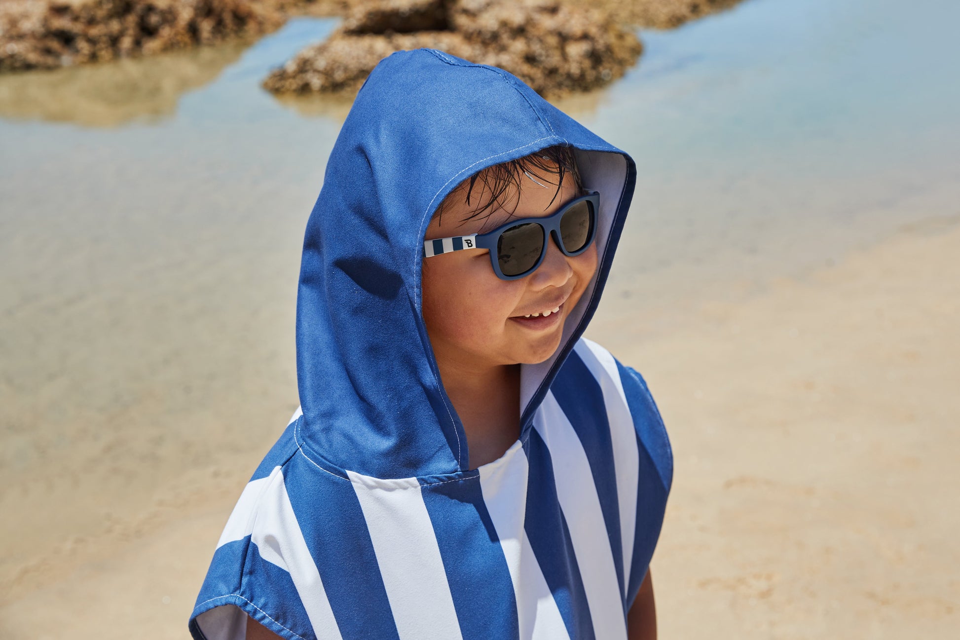 Kids Poncho Whitsunday Blue by Dock and Bay for Ages 7-10 