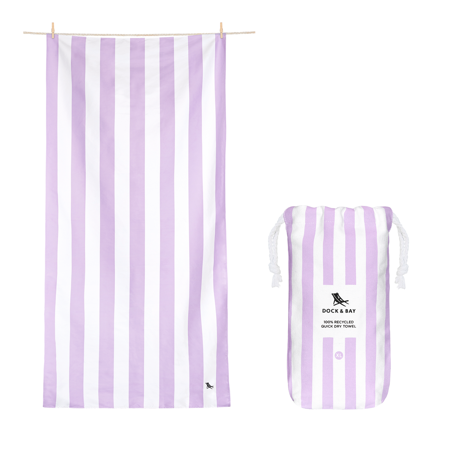 XL Lombok Lilac Quick Dry Beach Towel by Dock & Bay