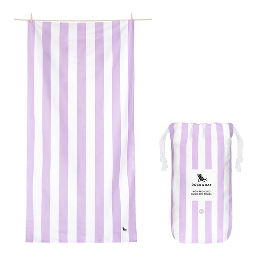 XL Lombok Lilac Quick Dry Beach Towel by Dock & Bay