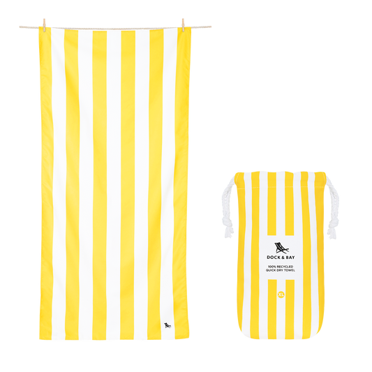 Boracay Yellow Quick Dry XL Beach Towel by Dock and Bay