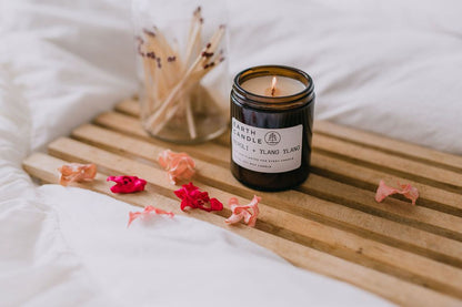 Neroli & Ylang Ylang Wooden Wick Candle by Earth Candle Co