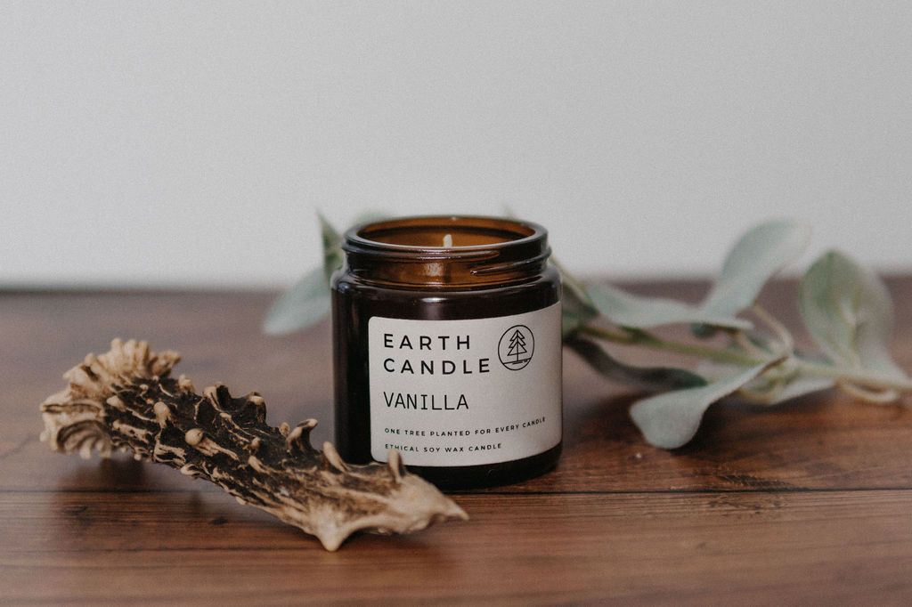 Vanilla Glass Jar Candle by Earth Candle Co