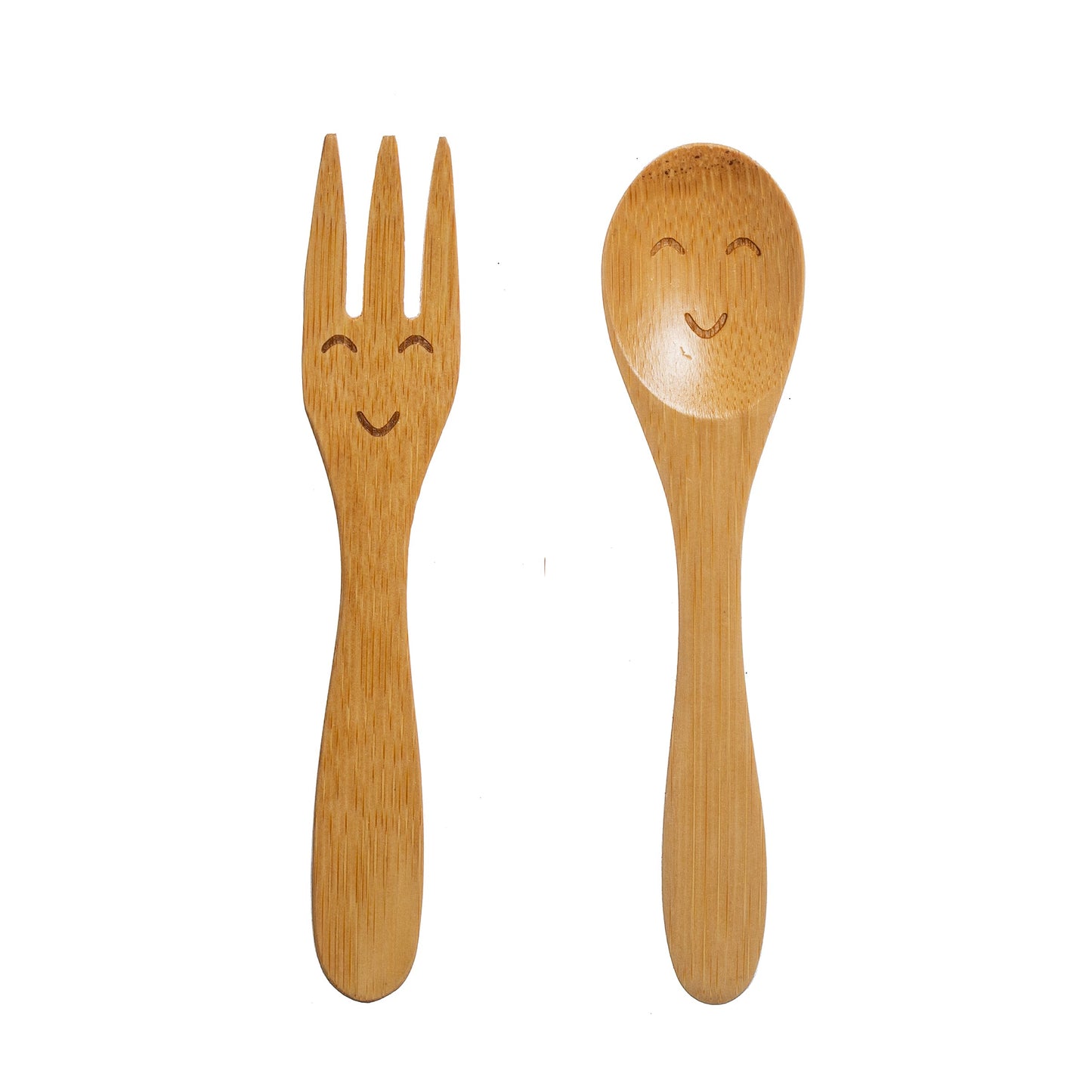 Kids Bamboo Cutlery - Set of 2 front view from Home and Bay