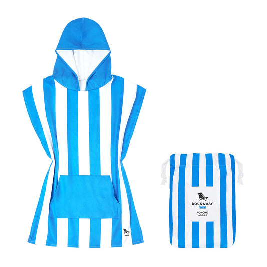 Kids Ages 4-7 Poncho in Bondi Blue by Dock and Bay