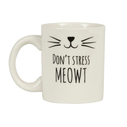 Cat's Whiskers Don't Stress Meowt White Mug by Sass and Belle