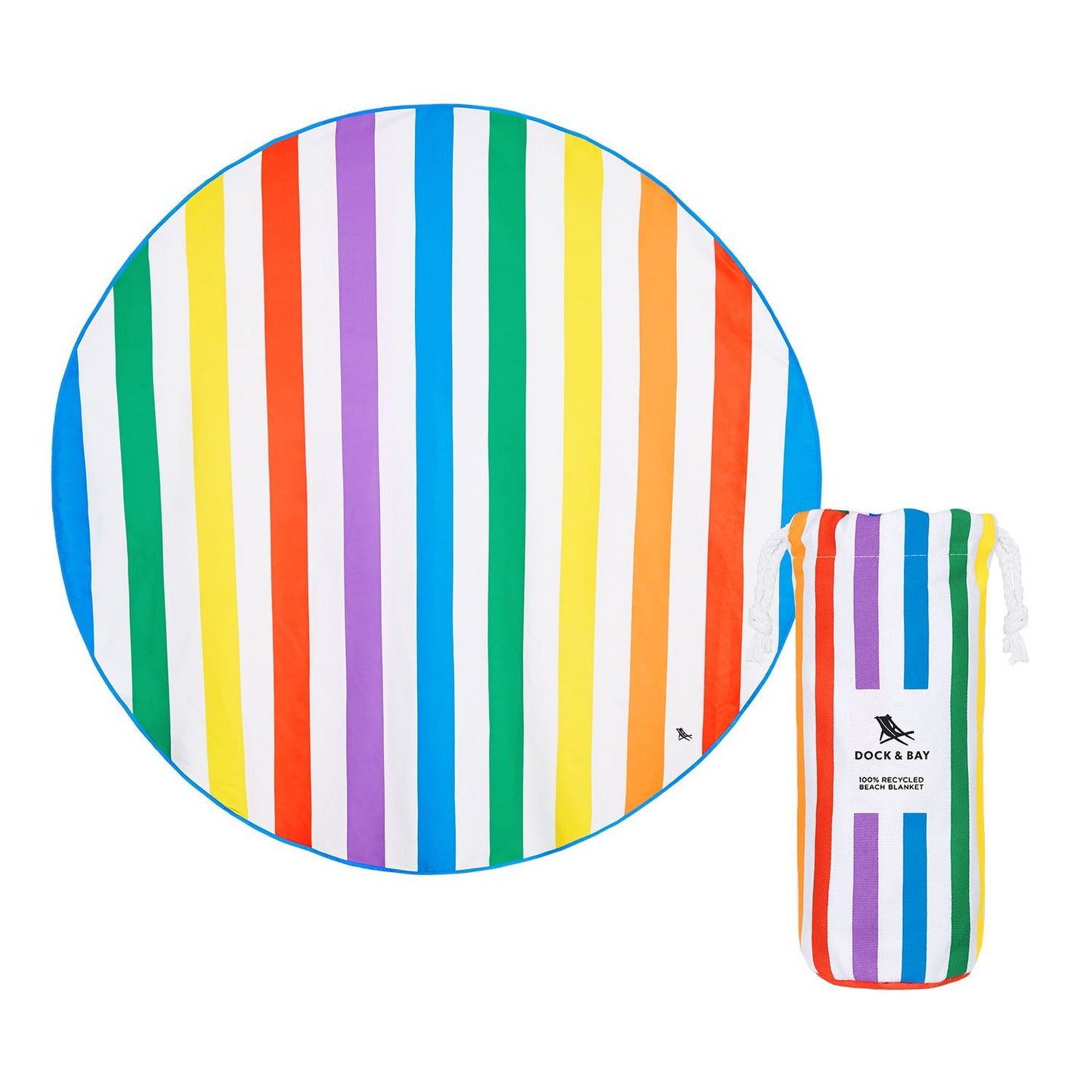 Quick Dry Beach Blankets- Round Rainbow Skies from Home and Bay