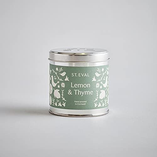 Lemon & Thyme Summer Folk Scented Tin Candle by St Eval