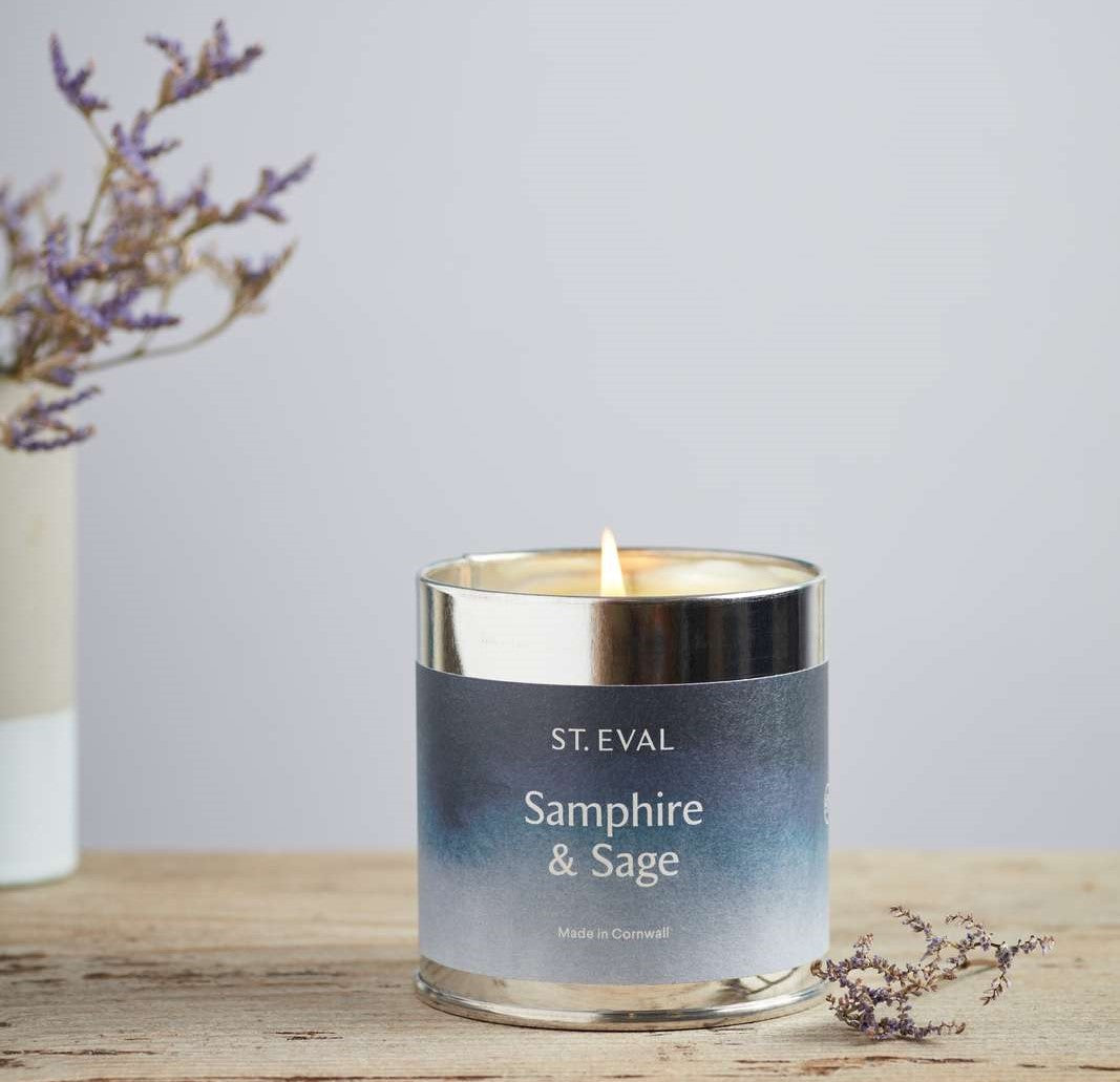 Samphire & Sage Coastal Scented Tin Candle by St Eval 